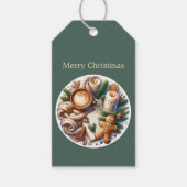 Feestelijke kerstkoekjes cacao aanpasbaar cadeaulabel (Voorkant)