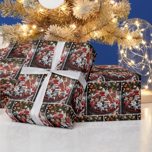 Feestelijke kerstkoekjes cadeaupapier (Feestdagen)