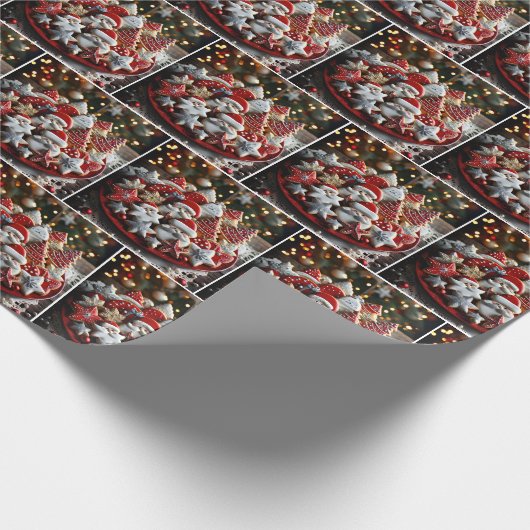 Feestelijke kerstkoekjes cadeaupapier (Hoek)