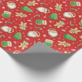 Feestelijke kerstkoekjes cadeaupapier (Hoek)