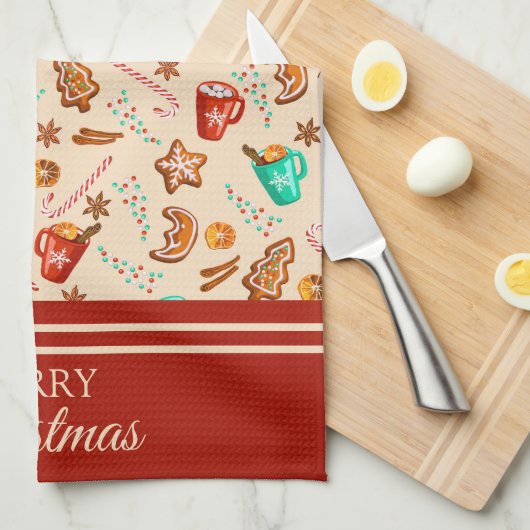 feestelijke kerstkoekjes en koekjes theedoek (Quarter Fold)