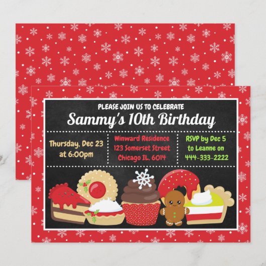 feestelijke kerstkoekjes en koekjes van zondag kaart (Voorkant / Achterkant)