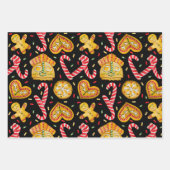 feestelijke kerstkoekjes en koekjesriet inpakpapier vel (Voorkant 2)