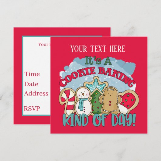feestelijke kerstkoekjes kaart (Voorkant / Achterkant)