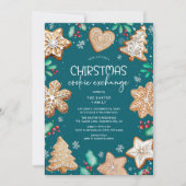 Feestelijke kerstkoekjes ruilparty kaart (Voorkant)