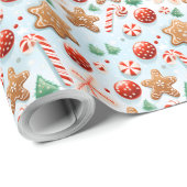 Feestelijke kerstkoekjes & Snoepjes Cadeaupapier (Rol Hoek)