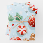 Feestelijke kerstkoekjes & Snoepjes Inpakpapier Vel (In situ)