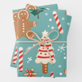Feestelijke kerstkoekjes & Snoepjes Inpakpapier Vel (In situ)