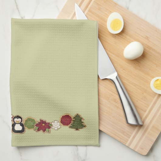 feestelijke kerstkoekjes theedoek (Quarter Fold)