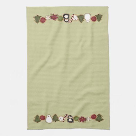 feestelijke kerstkoekjes theedoek (Verticaal)