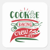 feestelijke kerstkoekjes voor de bende vierkante sticker (Voorkant)