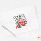 feestelijke kerstkoekjes voor de bende vierkante sticker (Envelop)