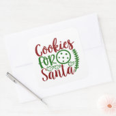 feestelijke kerstkoekjes voor de kerstman vierkante sticker (Envelop)