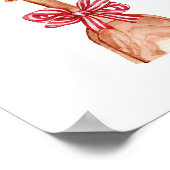 Feestelijke Kerstkoekjesboom met Rode Boog Kunst Poster (Hoek)