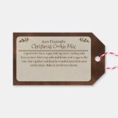 Feestelijke kerstkoekjesmix gepersonaliseerd bruin cadeaulabel (Voorkant (Horizontaal))