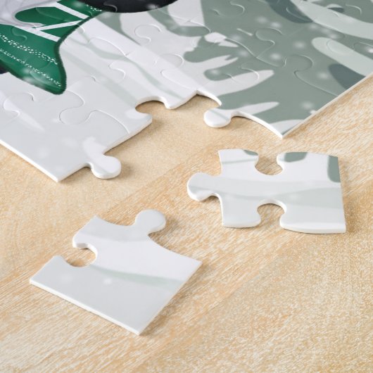 feestelijke kerstkoepel en vrachtwagenfeestdag legpuzzel (Zijkant)