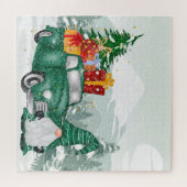 feestelijke kerstkoepel en vrachtwagenfeestdag legpuzzel (Horizontaal)