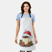 Feestelijke Kerstkoffie Kerstmuts | Schattigee vak Schort (Gedragen)