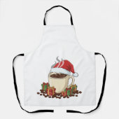 Feestelijke Kerstkoffie Kerstmuts | Schattigee vak Schort (Voorkant)