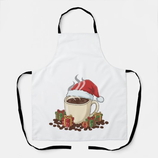 Feestelijke Kerstkoffie Kerstmuts | Schattigee vak Schort (Voorkant)