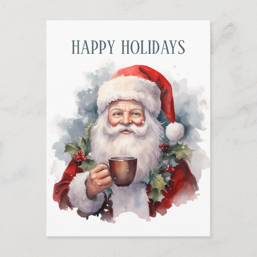 feestelijke kerstkoffie santa tekst toevoegen briefkaart (Voorkant)
