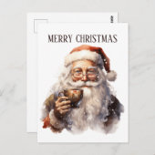 feestelijke kerstkoffie santa tekst toevoegen briefkaart (Voorkant / Achterkant)