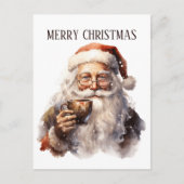 feestelijke kerstkoffie santa tekst toevoegen briefkaart (Voorkant)