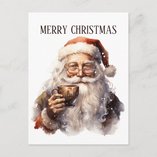 feestelijke kerstkoffie santa tekst toevoegen briefkaart (Voorkant)