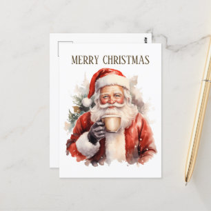 feestelijke kerstkoffie santa tekst toevoegen briefkaart