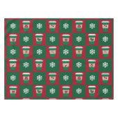 Feestelijke Kerstkoffie Sneeuwvlokken Tafelkleed (Voorkant (Horizontaal))