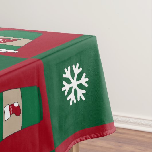 Feestelijke Kerstkoffie Sneeuwvlokken Tafelkleed (Voorbeeld)