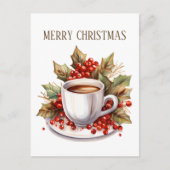 feestelijke kerstkoffie tekst toevoegen Briefkaart (Voorkant)