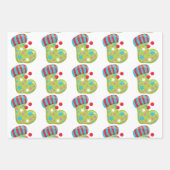 feestelijke kerstkousen op witte patronen inpakpapier vel (Voorkant 3)