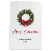 Feestelijke kerstkrans cadeautas gepersonaliseerde (Achterkant)