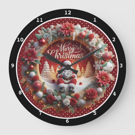 Feestelijke Kerstkrans en Vakantie Decoraties Grote Klok (Voorkant)