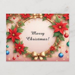 Feestelijke kerstkrans feestdagenkaart