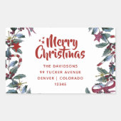 Feestelijke Kerstkrans Greenery Adres Label (Voorkant)