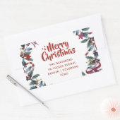 Feestelijke Kerstkrans Greenery Adres Label (Envelop)