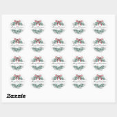 Feestelijke Kerstkrans Kerstcadeau Ronde Sticker (Vel)