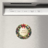Feestelijke Kerstkrans Kerstvakantie Magneet (Insitu (Vaatwasser))