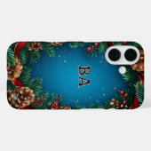 Feestelijke kerstkrans met pinecones Case-Mate iPhone case (Achterkant (horizontaal))