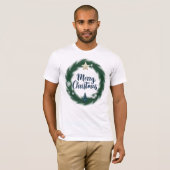 Feestelijke kerstkrans: t-shirt (Voorkant volledig)