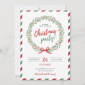 Feestelijke Kerstkrans Uitnodiging (Voorkant)