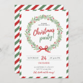 Feestelijke Kerstkrans Uitnodiging (Voorkant / Achterkant)