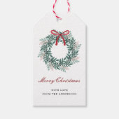 Feestelijke Kerstkrans Vakantie Cadeaulabel (Voorkant)