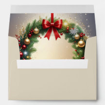 Feestelijke Kerstkrans Vakantie Envelop