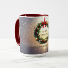 Feestelijke Kerstkrans Vakantie Mok