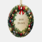 Feestelijke Kerstkrans Vakantie Ornament (Rechts)