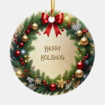 Feestelijke Kerstkrans Vakantie Ornament