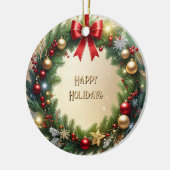Feestelijke Kerstkrans Vakantie Ornament (Links)